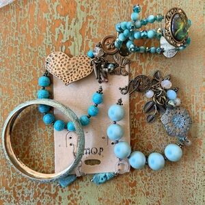 Turquoise and Boho Jewelry Set